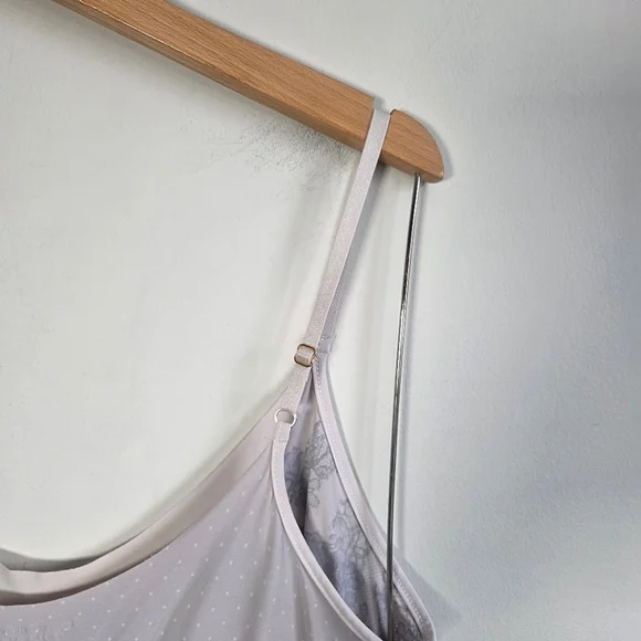 Commando Lace Trim Cami Tank Top Nude Black Floral Print Lingerie Camisol Sz L - Picture 5 of 6